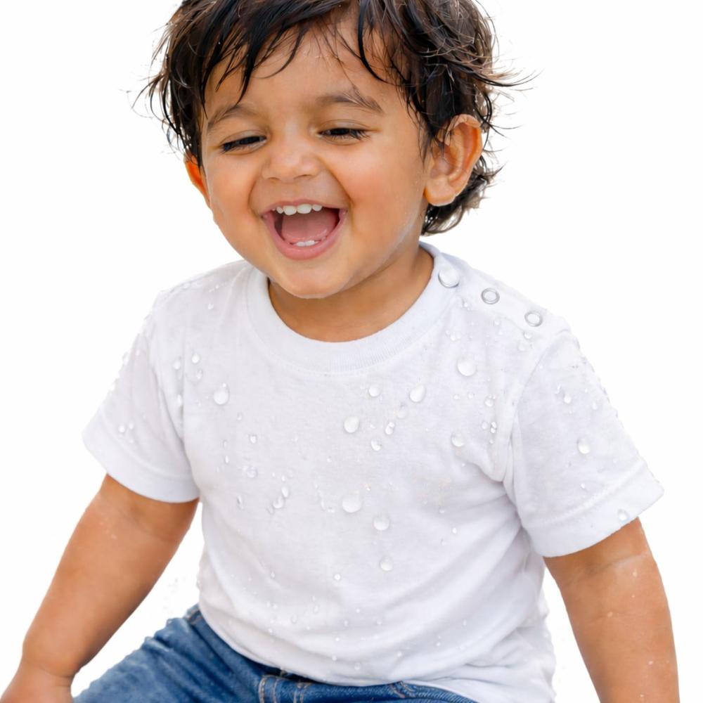 Zikku Water Resistant/Repellent T-Shirt for Kids (White)