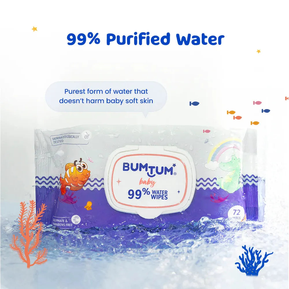 Bumtum Baby Water WipesEnriched with Aloe Vera