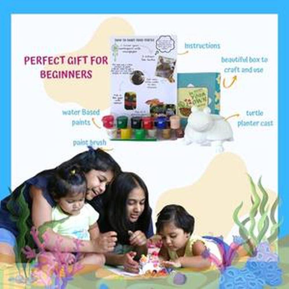 Craftopedia DIY Turtle Planter Art Kit - Paint & Decorate Your Own Planter (4-8 Years)