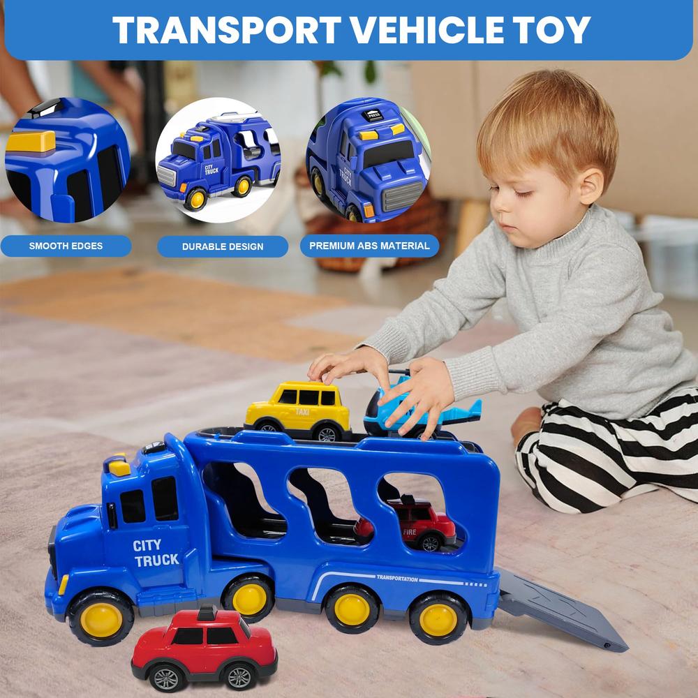 Kidology 5-in-1 Friction Powered Truck Toy Set