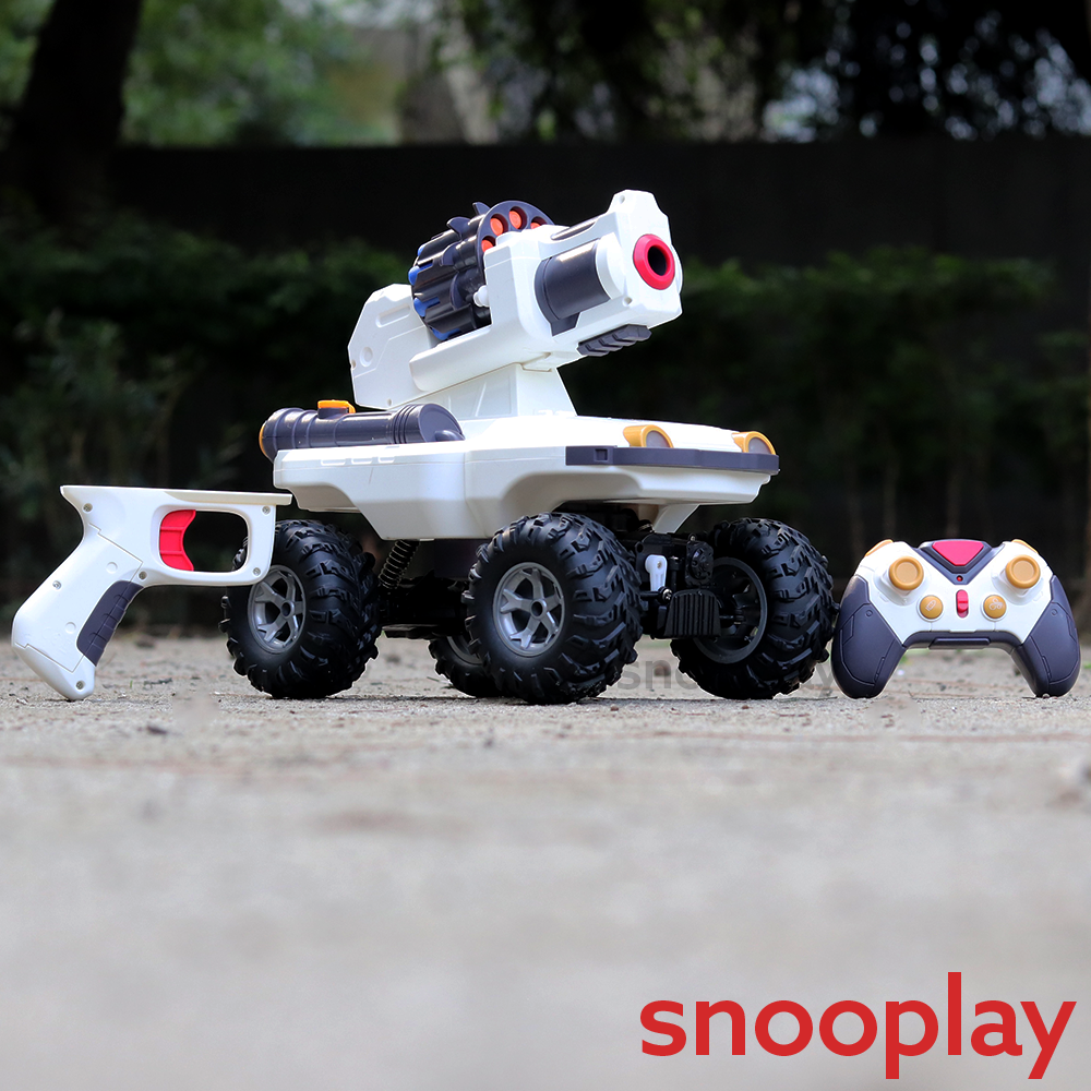 2 in 1 Lunar Range6-14r Remote Controlled Launching Blaster & Tank with Spray Effect (6-14 Years)