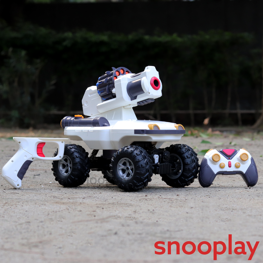 2 in 1 Lunar Range6-14r Remote Controlled Launching Blaster & Tank with Spray Effect (6-14 Years)
