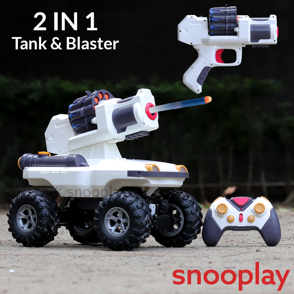 2 in 1 Lunar Range6-14r Remote Controlled Launching Blaster & Tank with Spray Effect (6-14 Years)