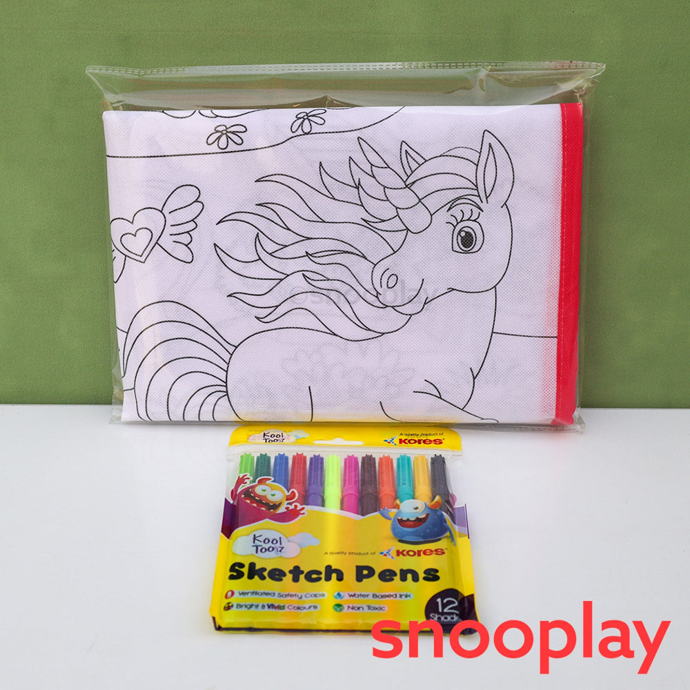 Ratna's Unicorn Theme Washable & Reusable Colouring Mat (5-8 Years)