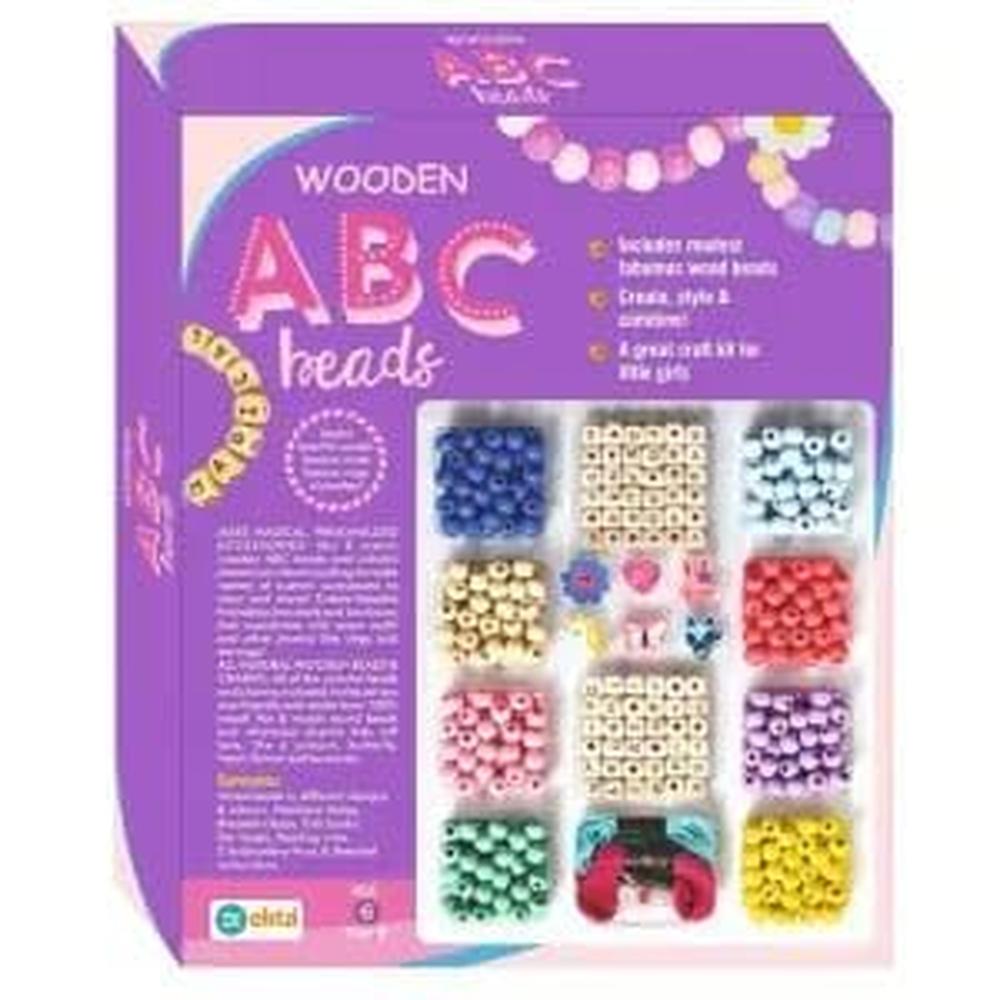 Ekta Wooden ABC Beads DIY Jewellery Making Craft Kit