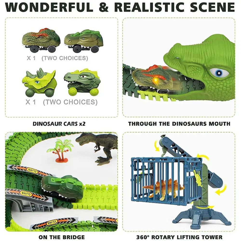 Kidology 142 Pieces Ultimate Dinosaur 360 Track Set (3-8 Years)
