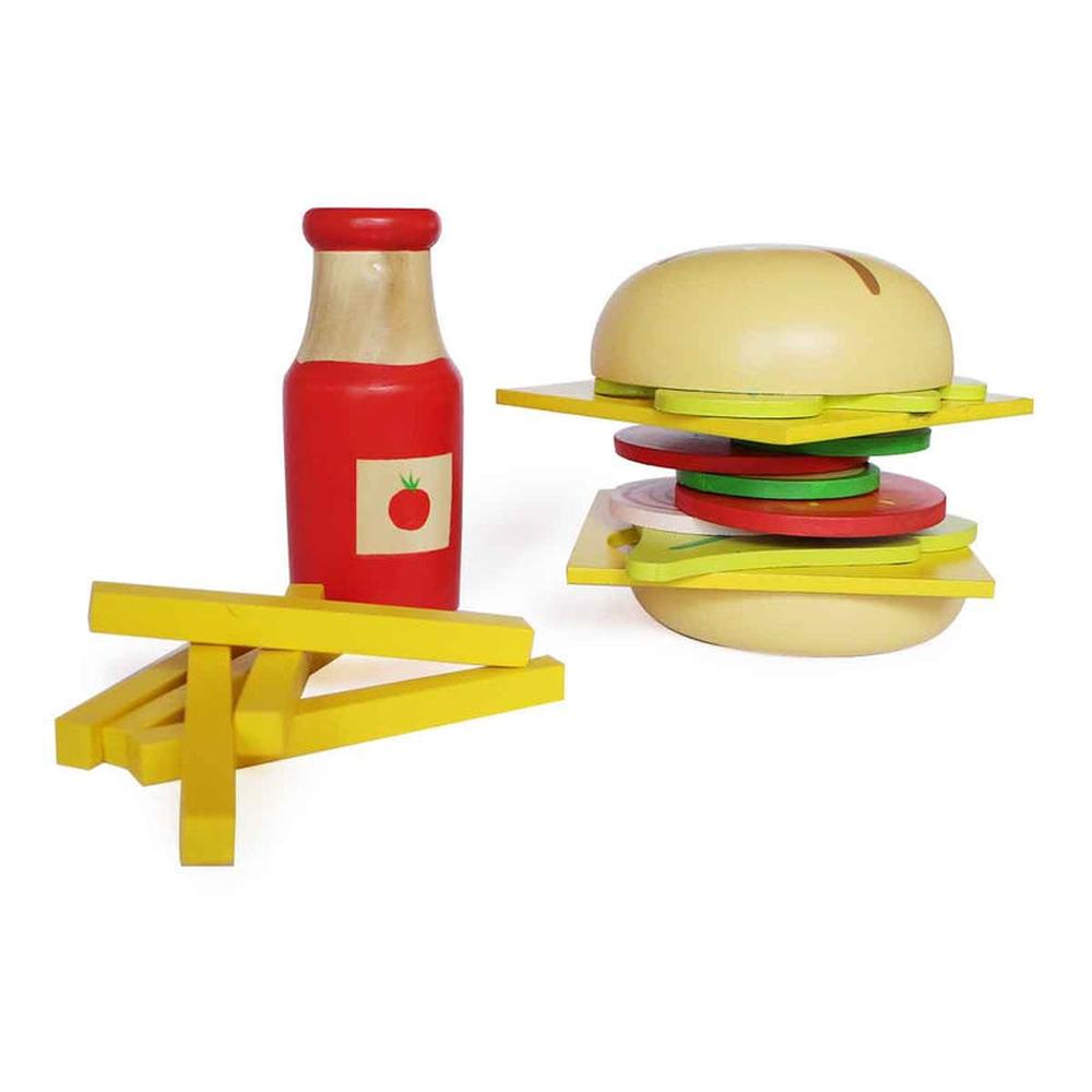 Shumee Wooden Sandwich & Burger Pretend Play Set (3-8 Years)