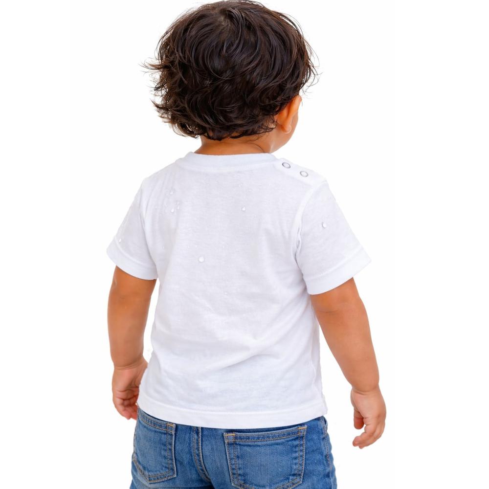 Zikku Water Resistant/Repellent T-Shirt for Kids (White)