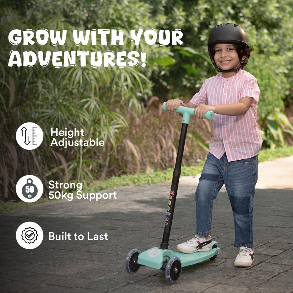Tinyberg Kids Scooter with LED Wheels, Adjustable Height & Foot Brake | Vroom Vroom