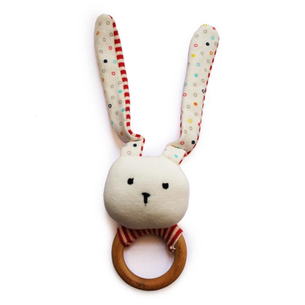 Shumee Striped Bunny Teether & Rattle Ring (6-12 Months)