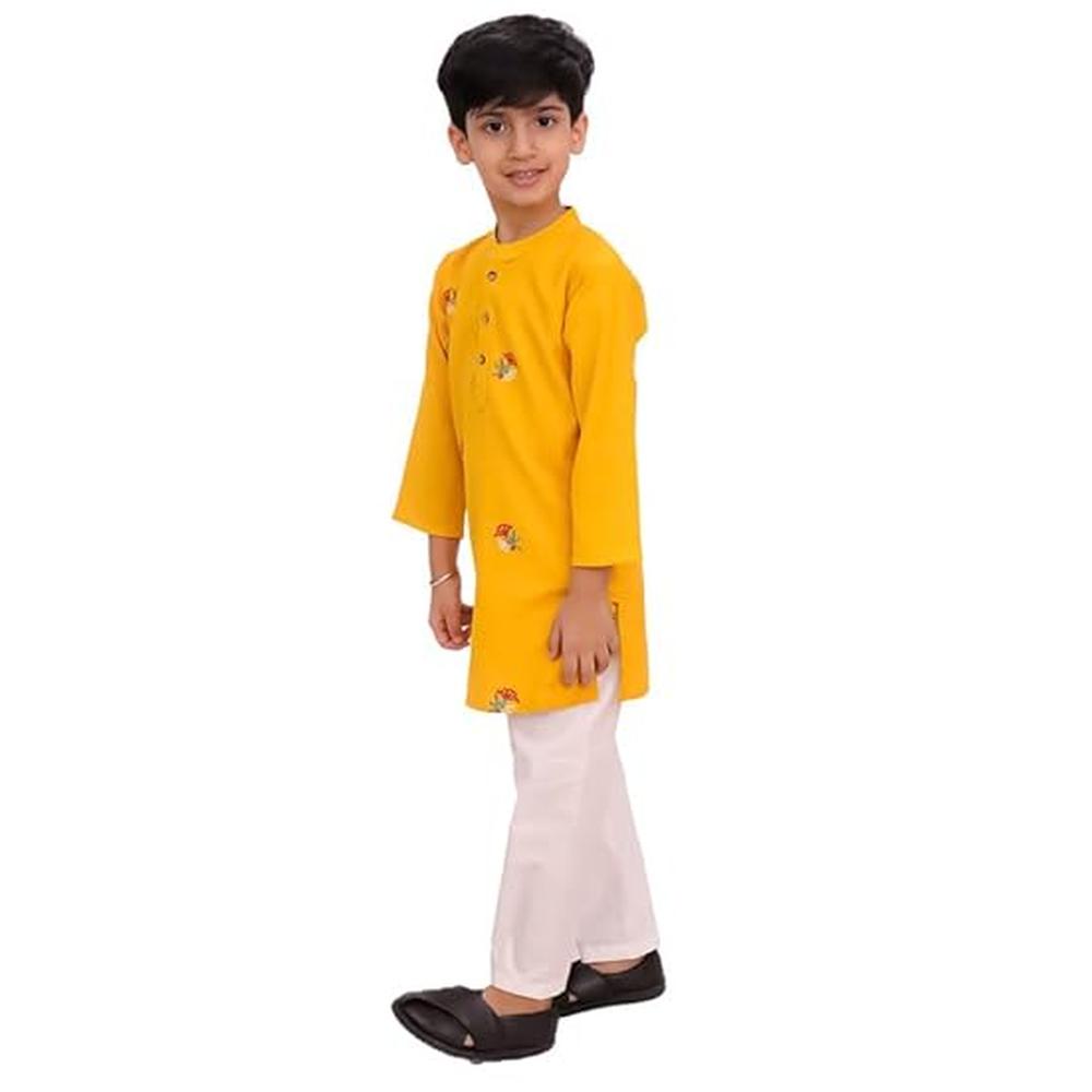 Little Ginnie Cotton Kurta Pajama Set for Boys | Multicolor Ethnic Wear