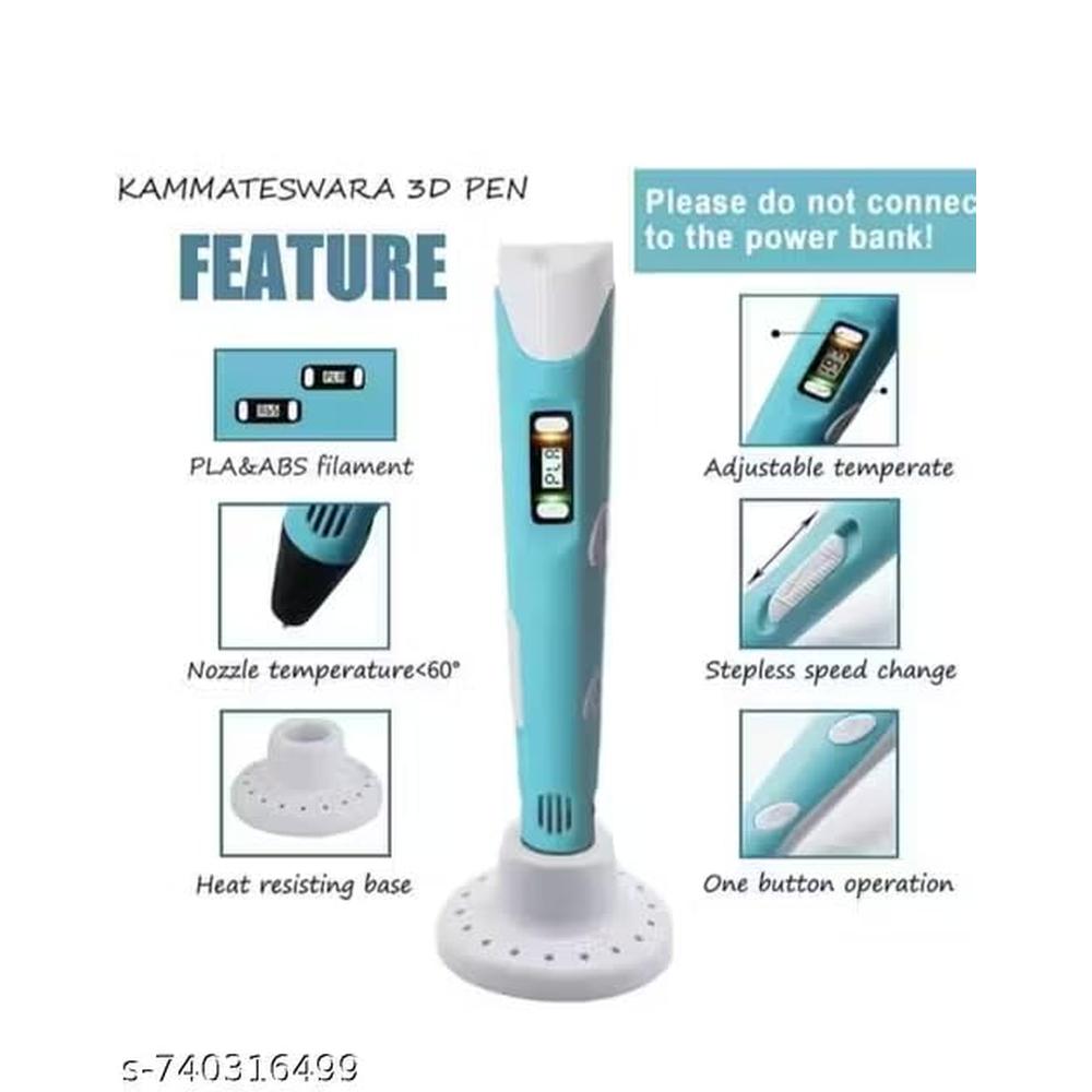 3D Printing Pen with USB Cable | 0.7mm Nozzle Diameter, 1.75mm Plastic Feeding, ABS/PLA Paints | Assorted Colors