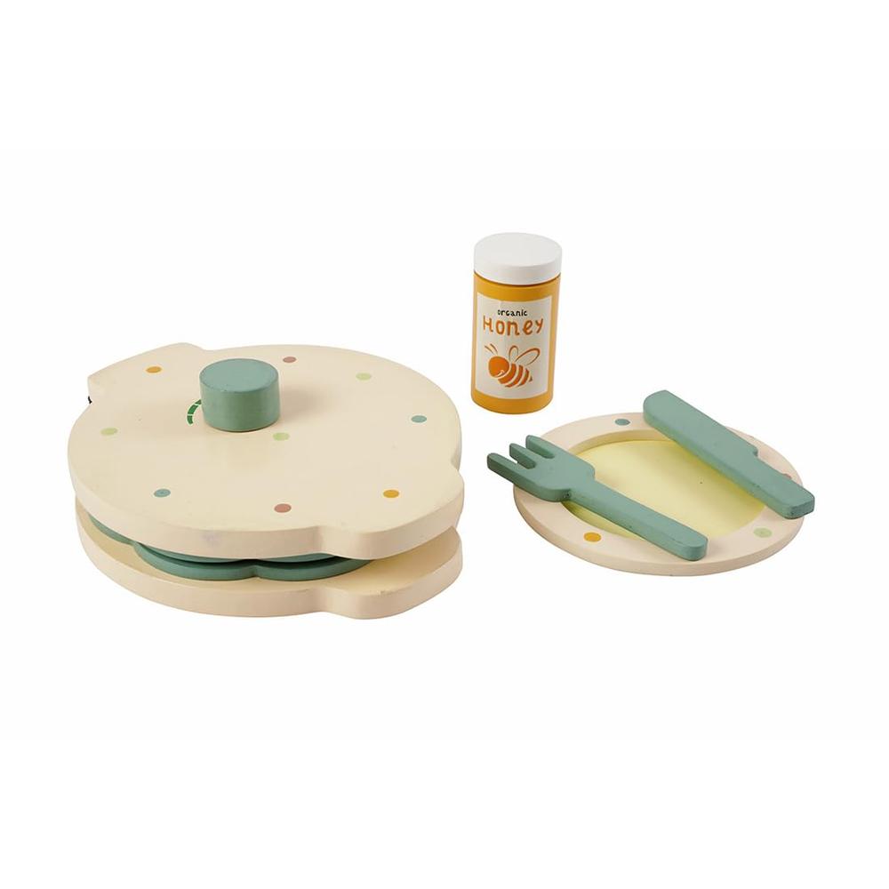 Little Ginnie Wooden Waffle Maker Pretend Playset | 2-5 Years