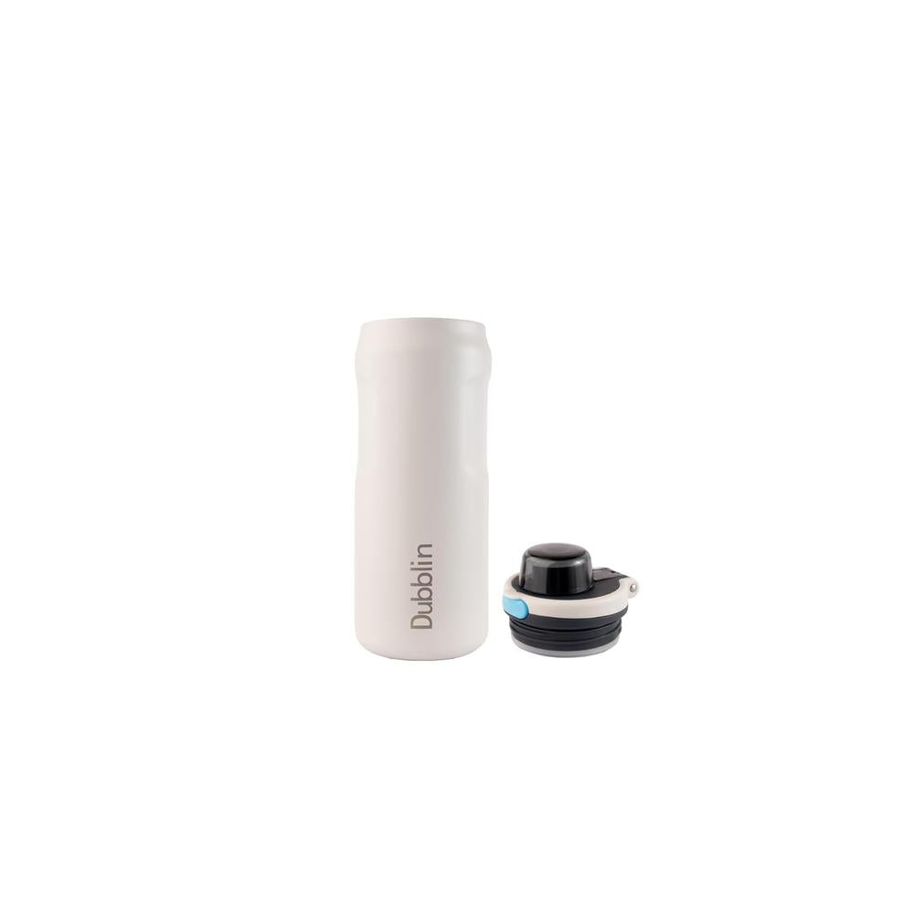 Dubblin Modern Insulated Stainless Steel Water Bottle - 600ml | Keeps Water Hot & Cold - White