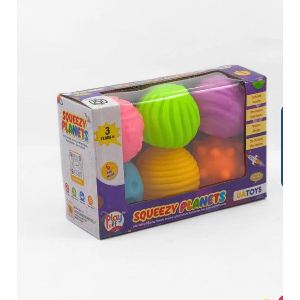 UATOYS 6 Pieces Squeezy Planets Sensory Ball Set