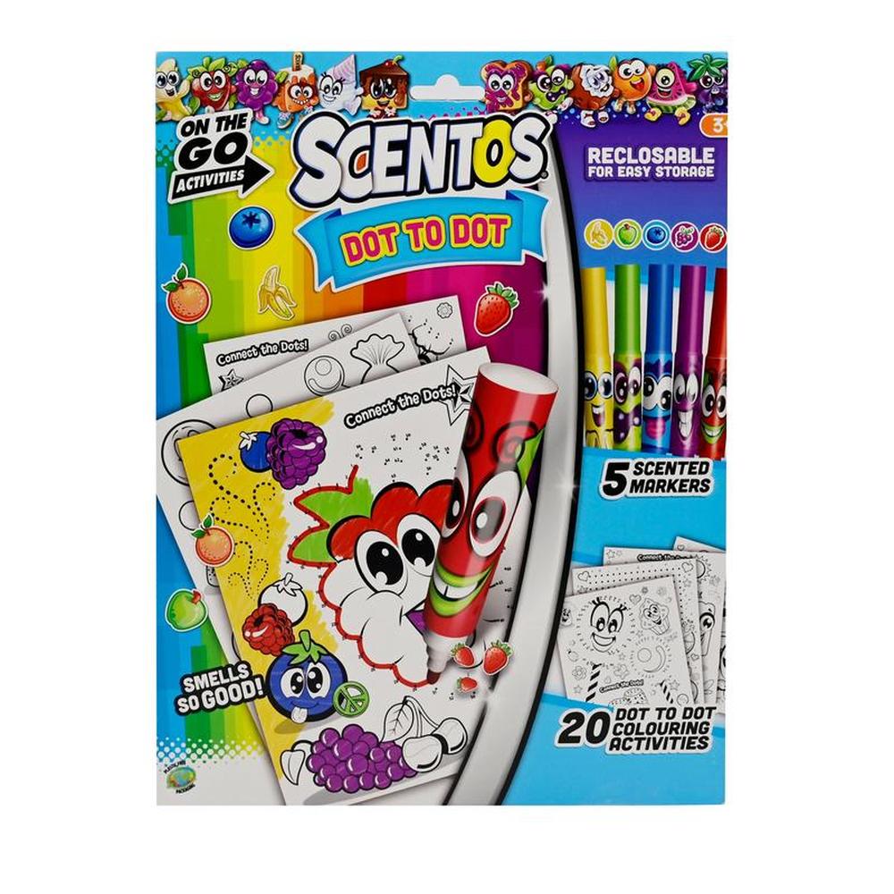 Scentos On The Go Dot to Dot Colouring Sheets with Scented Markers (3-12 Years)