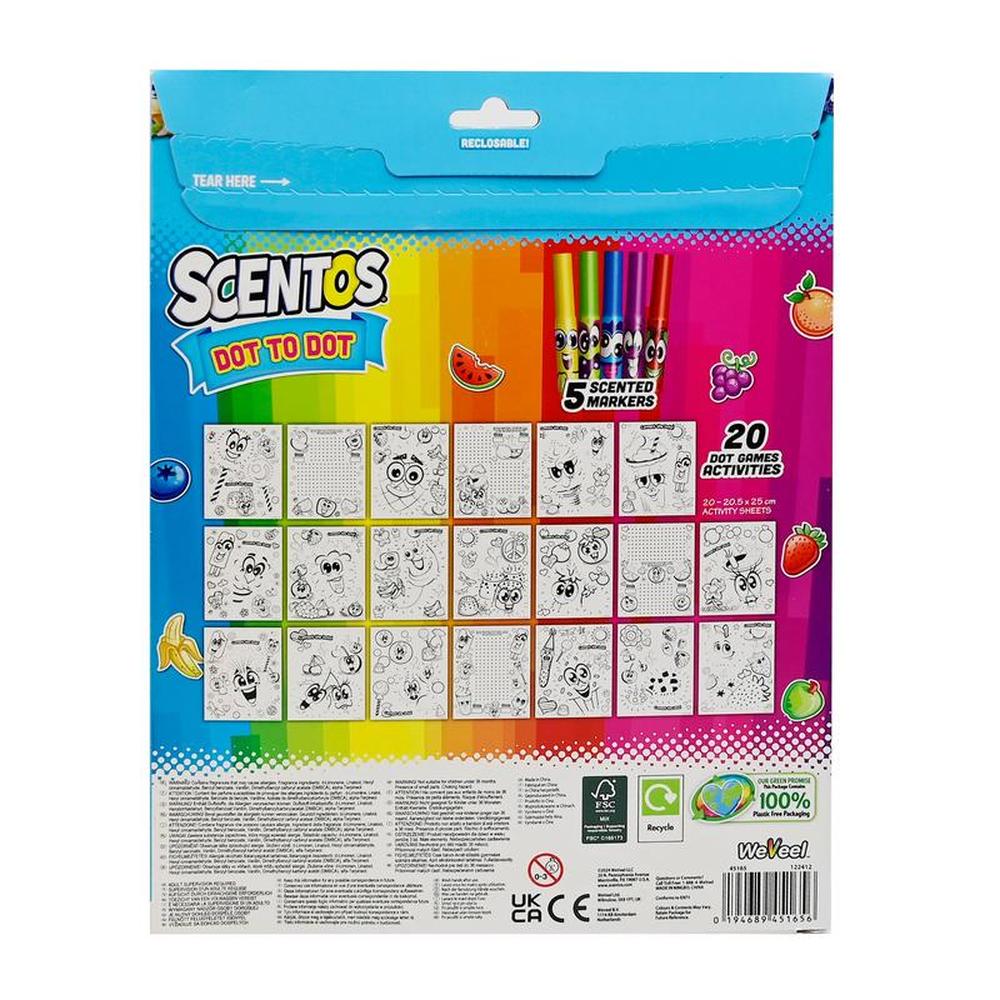 Scentos On The Go Dot to Dot Colouring Sheets with Scented Markers (3-12 Years)