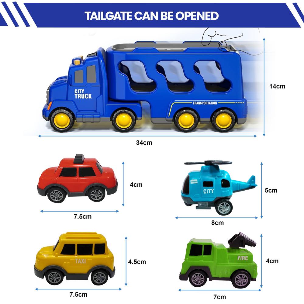 Kidology 5-in-1 Friction Powered Truck Toy Set
