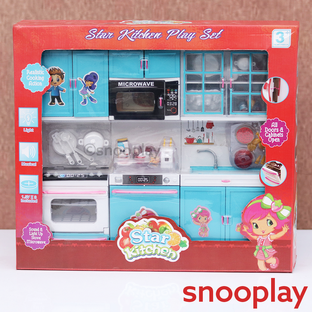 4 Compartments Home Kitchen Pretend Play Set with Light & Music (3-8 Years) | Assorted Colours