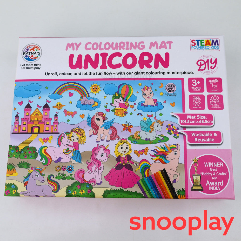 Ratna's Unicorn Theme Washable & Reusable Colouring Mat (5-8 Years)