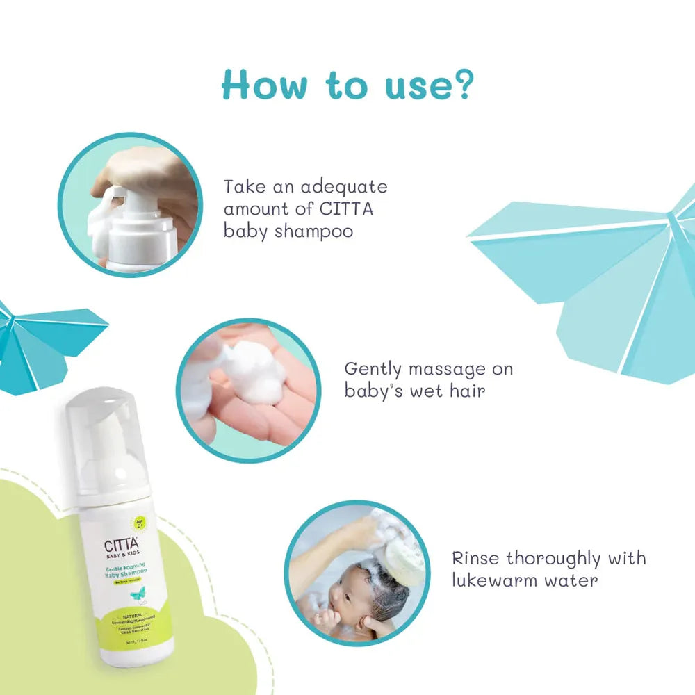 Citta Gentle Foaming Baby Shampoo - 50ml | Best for Delicate Scalp & Cradle Cap