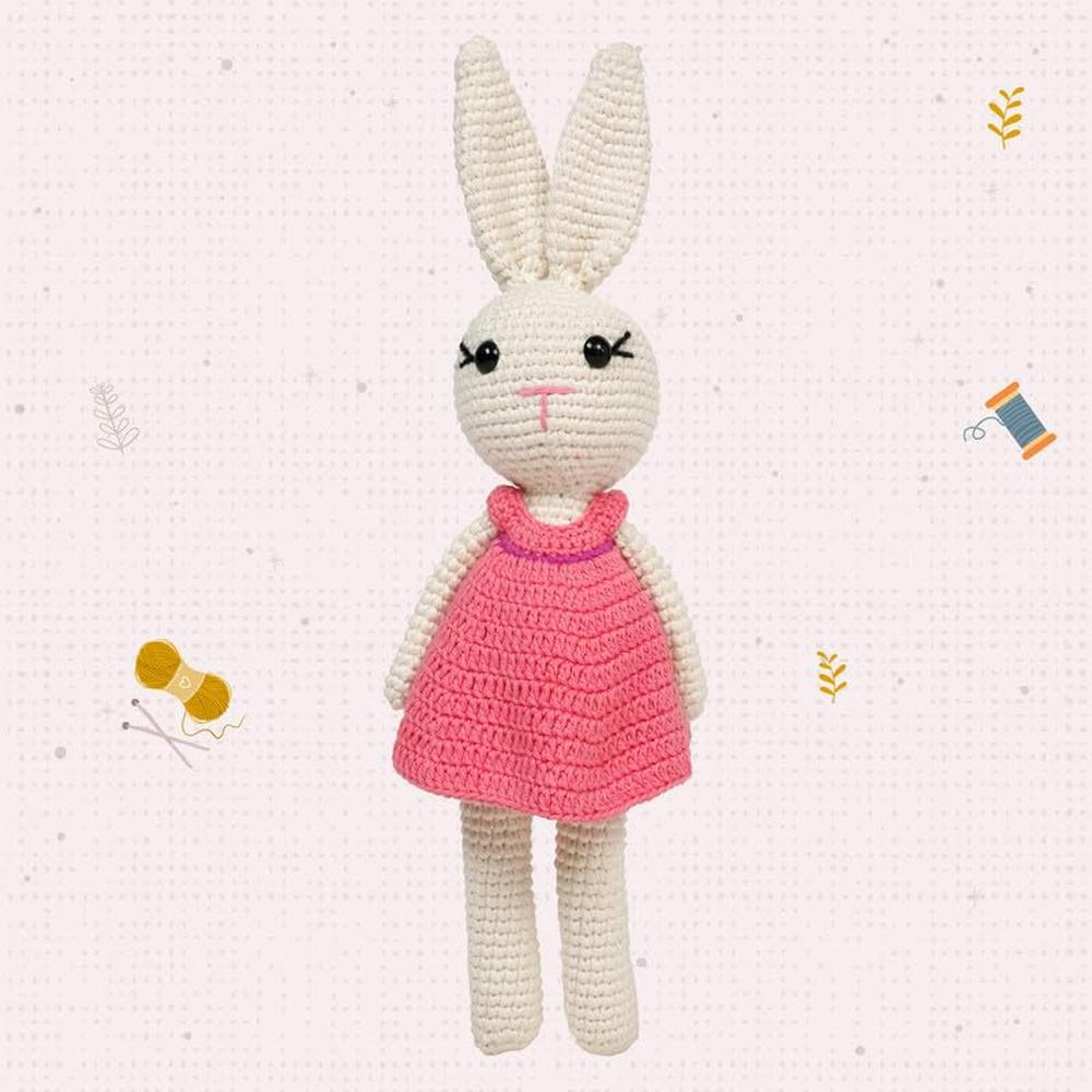 Little Ginnie Bunny Crochet Soft Toy | Handmade & Washable Crochet Doll