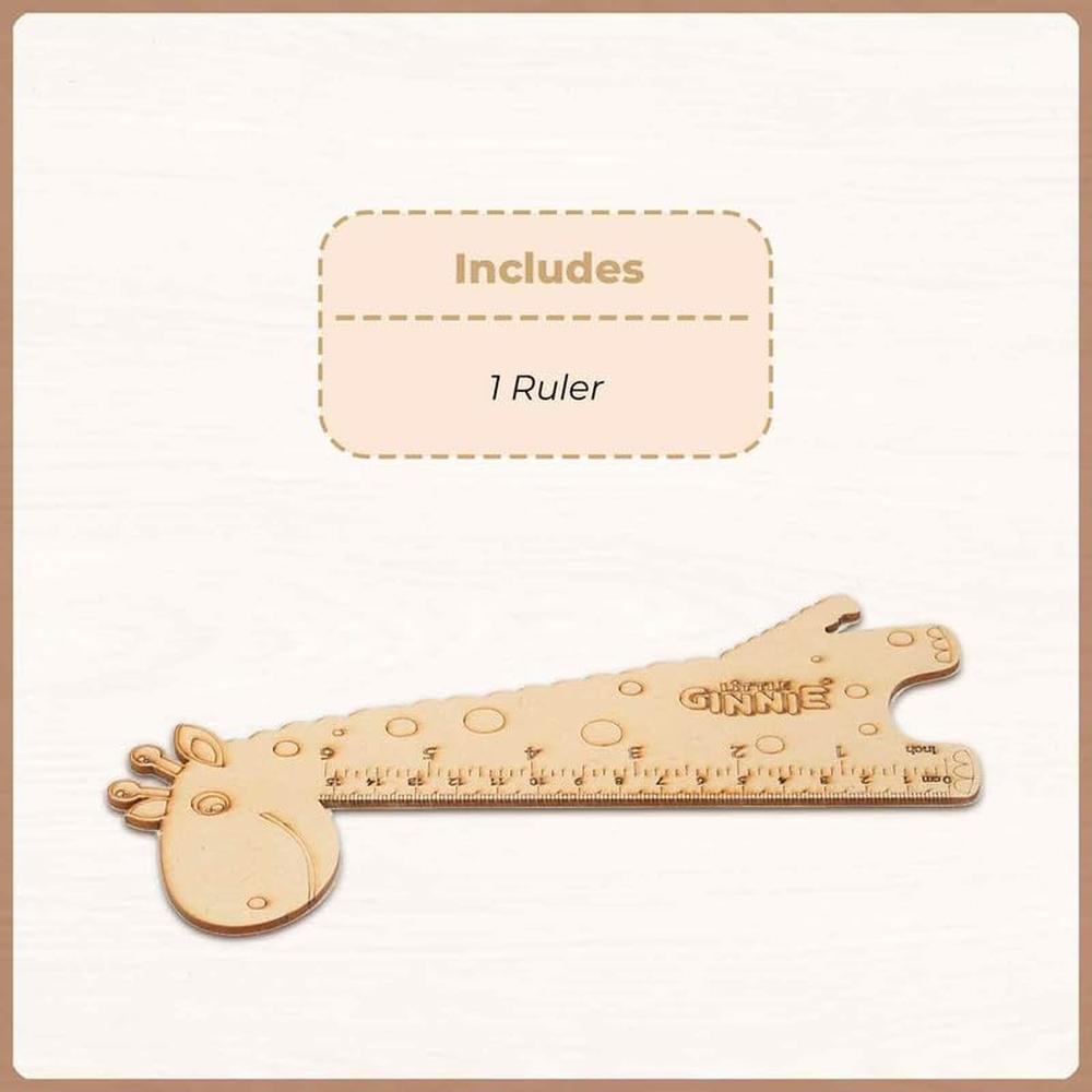 Little Ginnie Giraffe Ruler for Kids - Durable MDF