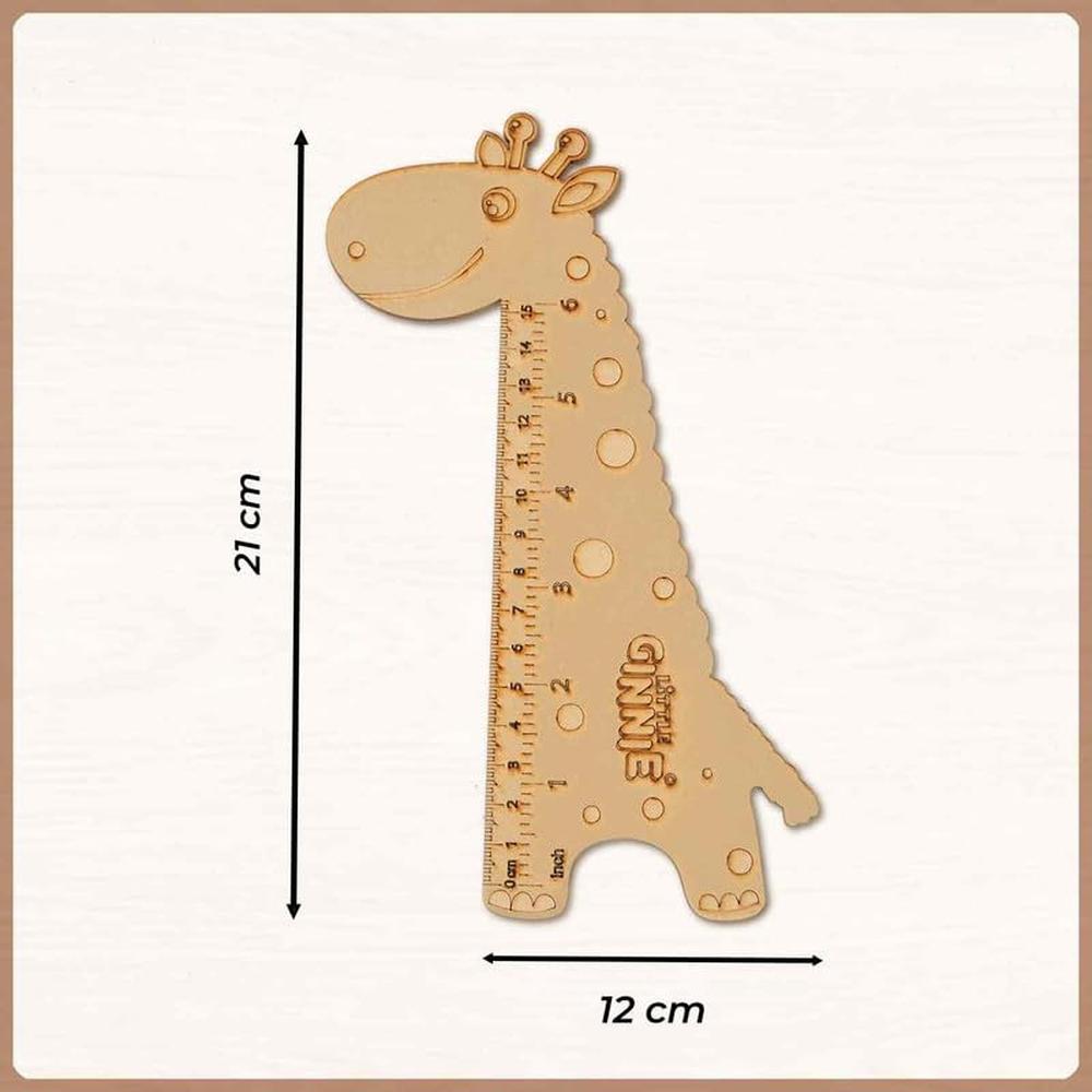Little Ginnie Giraffe Ruler for Kids - Durable MDF
