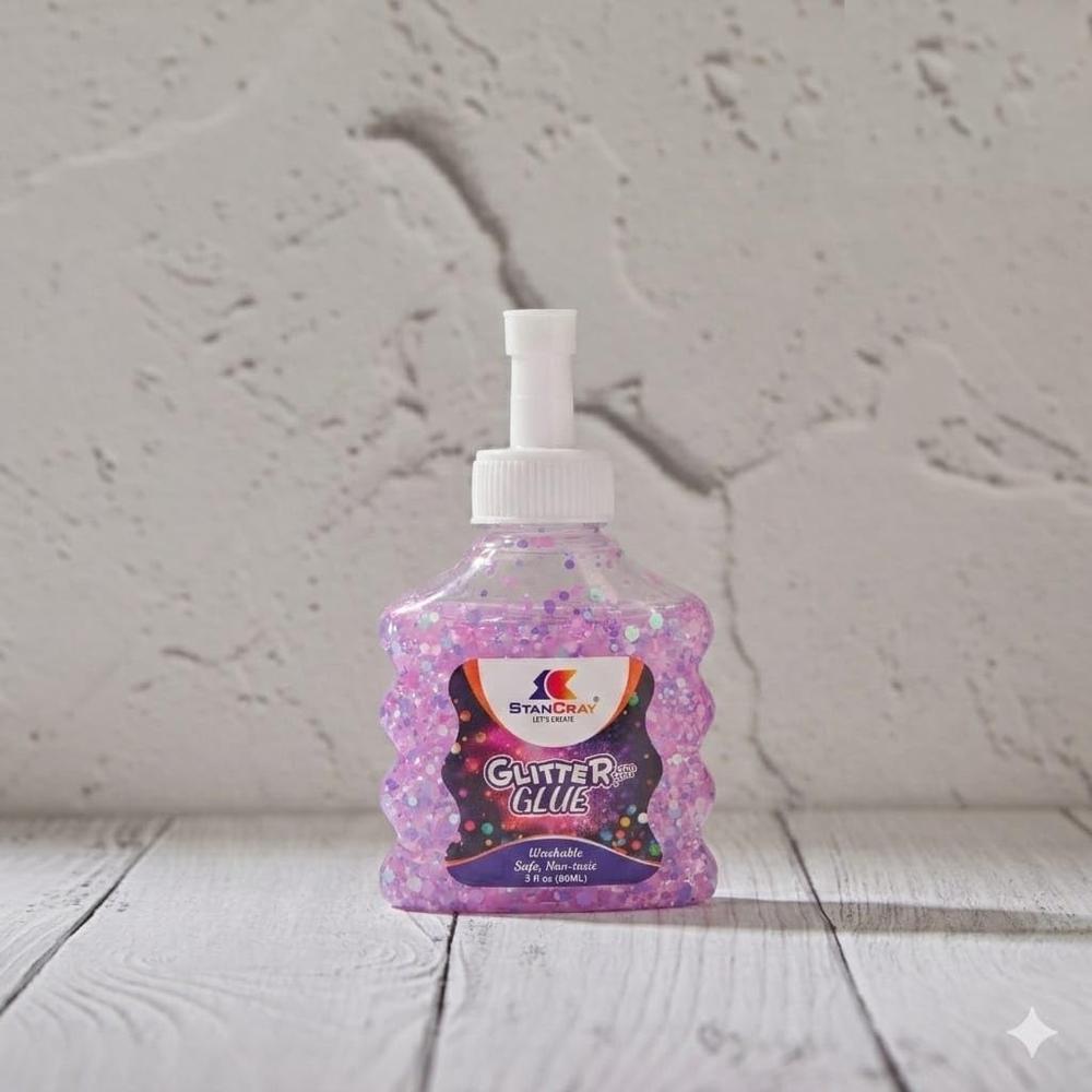 STANCRAY Washable Glitter Glue for Slime Making - 88ml | Sparkle Liquid Glue for Kids Art & Craft