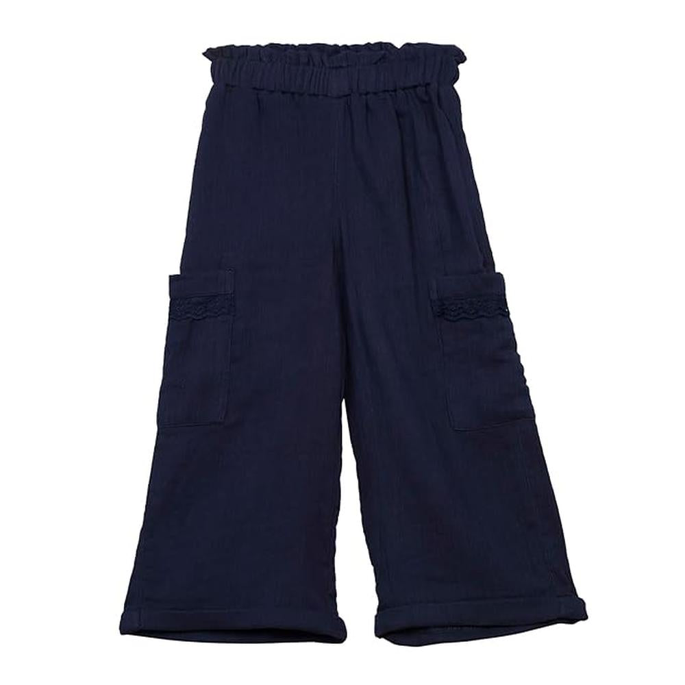 Saka Designs Navy Blue Flare Pants for Girls