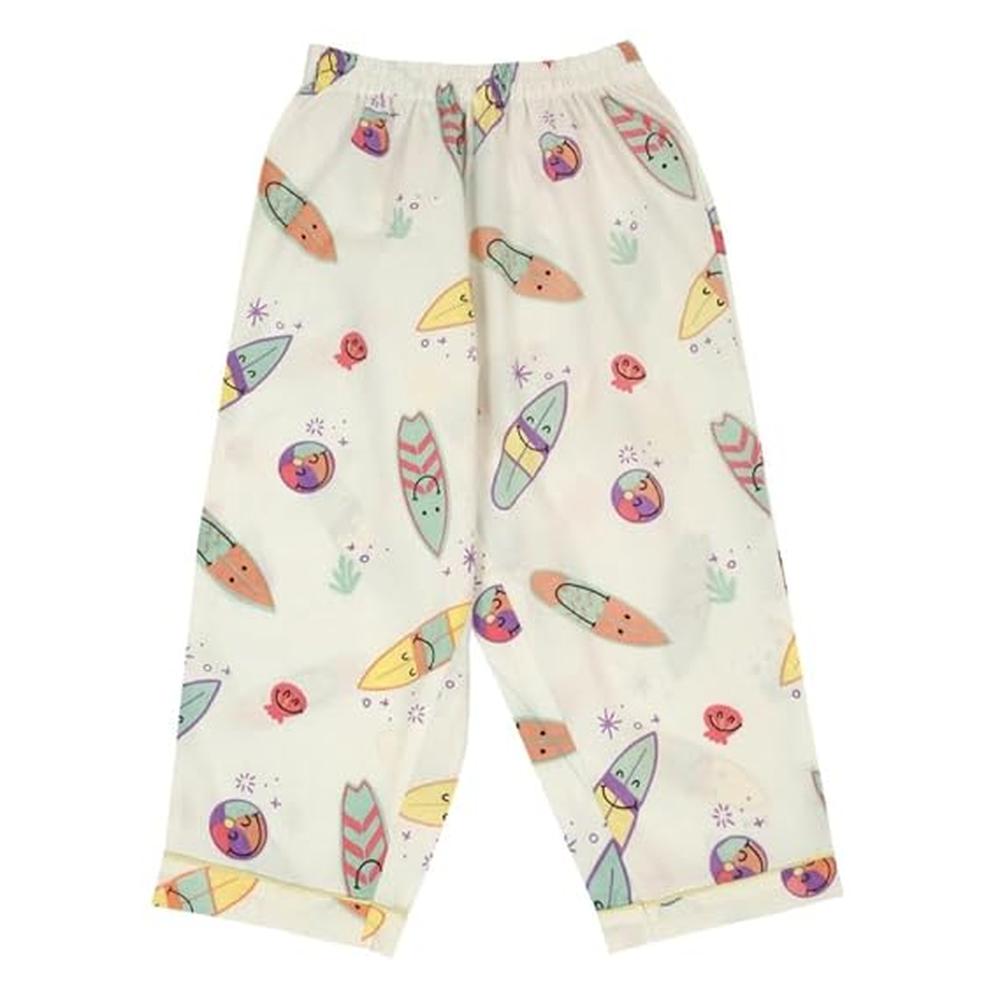 Little Ginnie Night Suit - Pajama Set | White