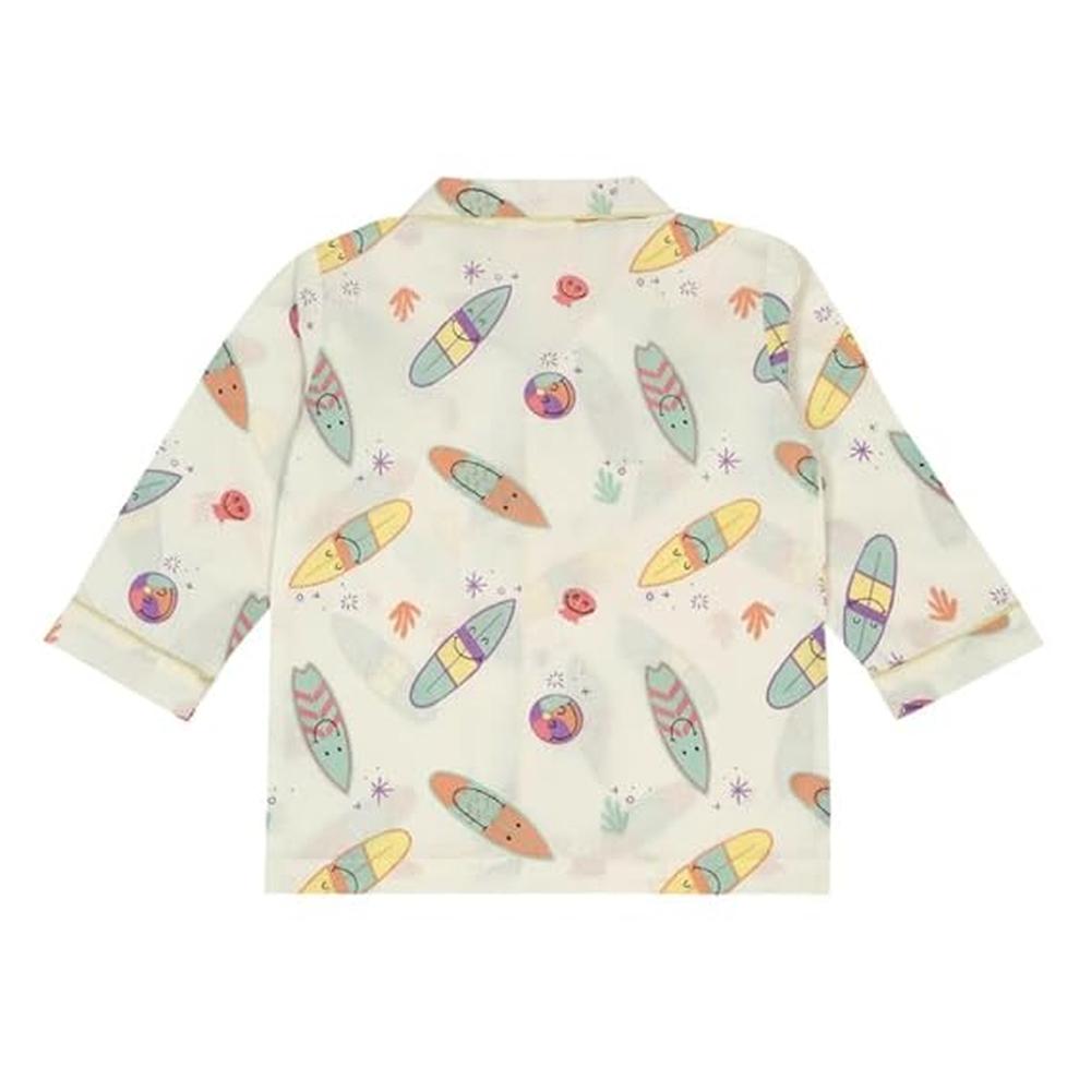 Little Ginnie Night Suit - Pajama Set | White
