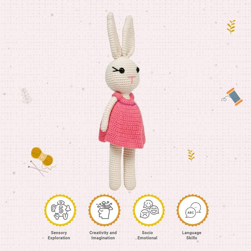 Little Ginnie Bunny Crochet Soft Toy | Handmade & Washable Crochet Doll