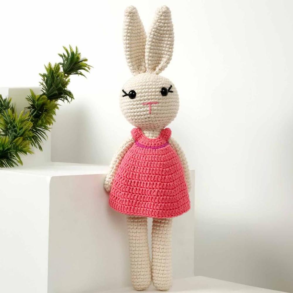 Little Ginnie Bunny Crochet Soft Toy | Handmade & Washable Crochet Doll