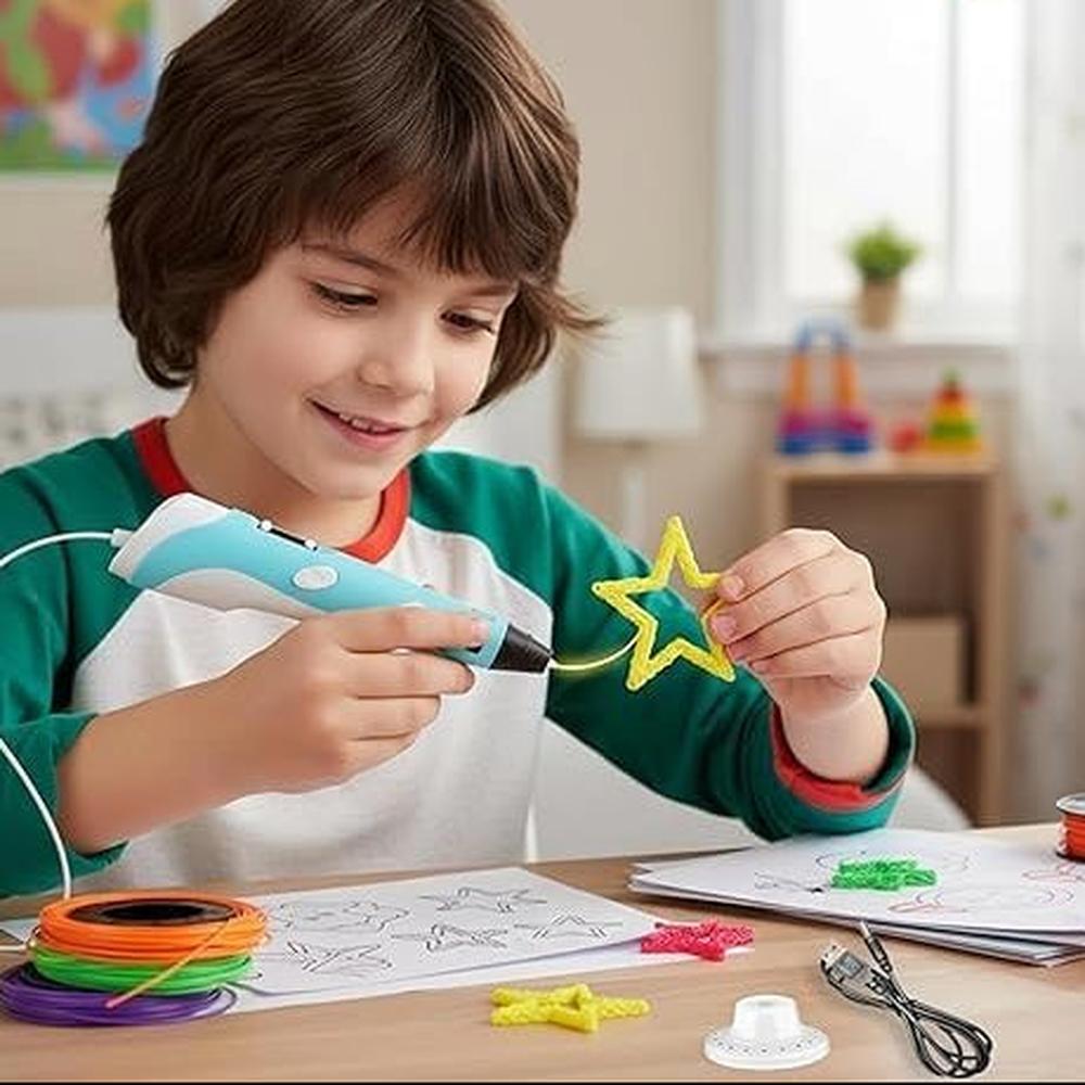 3D Printing Pen with USB Cable | 0.7mm Nozzle Diameter, 1.75mm Plastic Feeding, ABS/PLA Paints | Assorted Colors