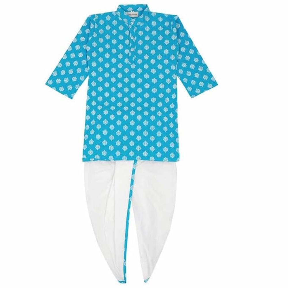 Little Ginnie Cotton Dhoti Kurta Set for Baby Boy | Multicolor Ethnic Wear | Deep Blue