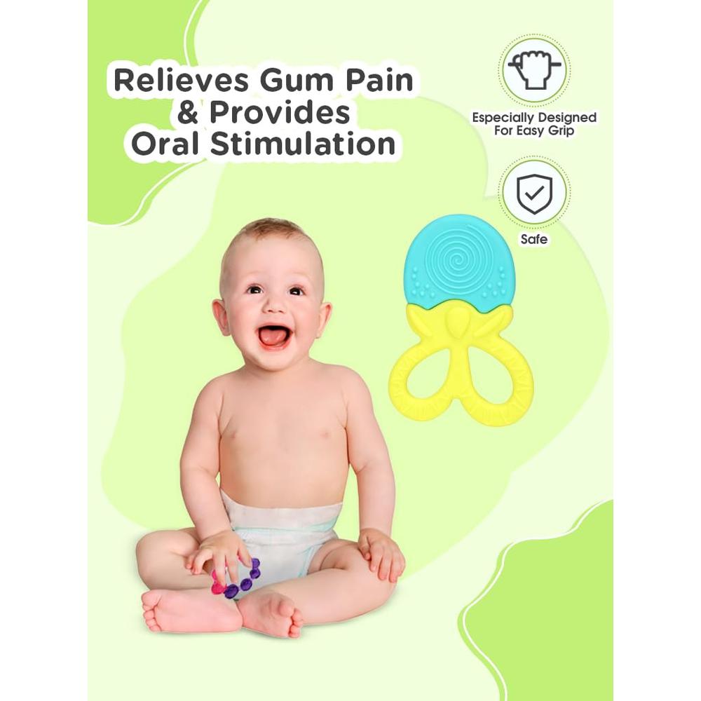 Mee Mee Multi Textured Silicone Teether Comforter - MM-1470-11BLU