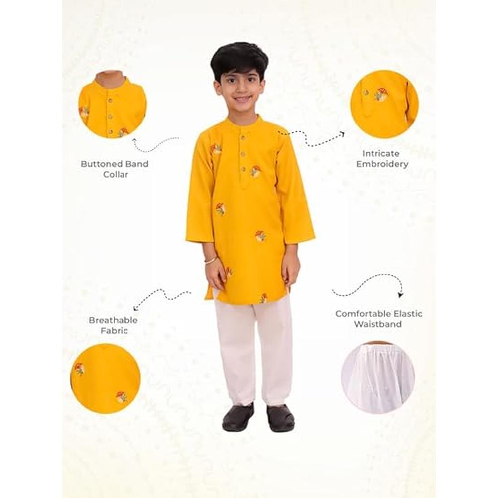 Little Ginnie Cotton Kurta Pajama Set for Boys | Multicolor Ethnic Wear