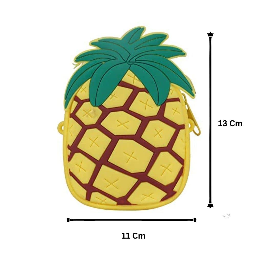 Fruity Silicone Sling Bag with Detachable Strap - Pineapple