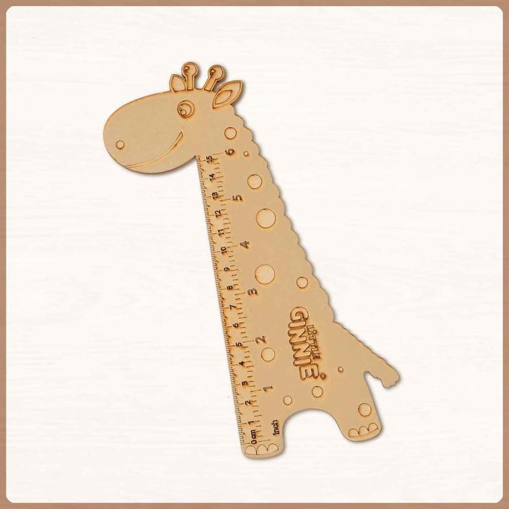 Little Ginnie Giraffe Ruler for Kids - Durable MDF