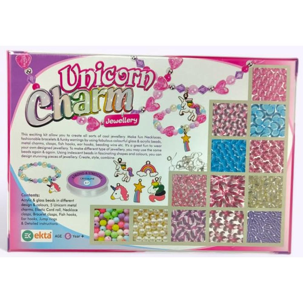 Ekta Unicorn Charm Jewellery Design DIY Kit - Trendy Metal Charms Jewellery