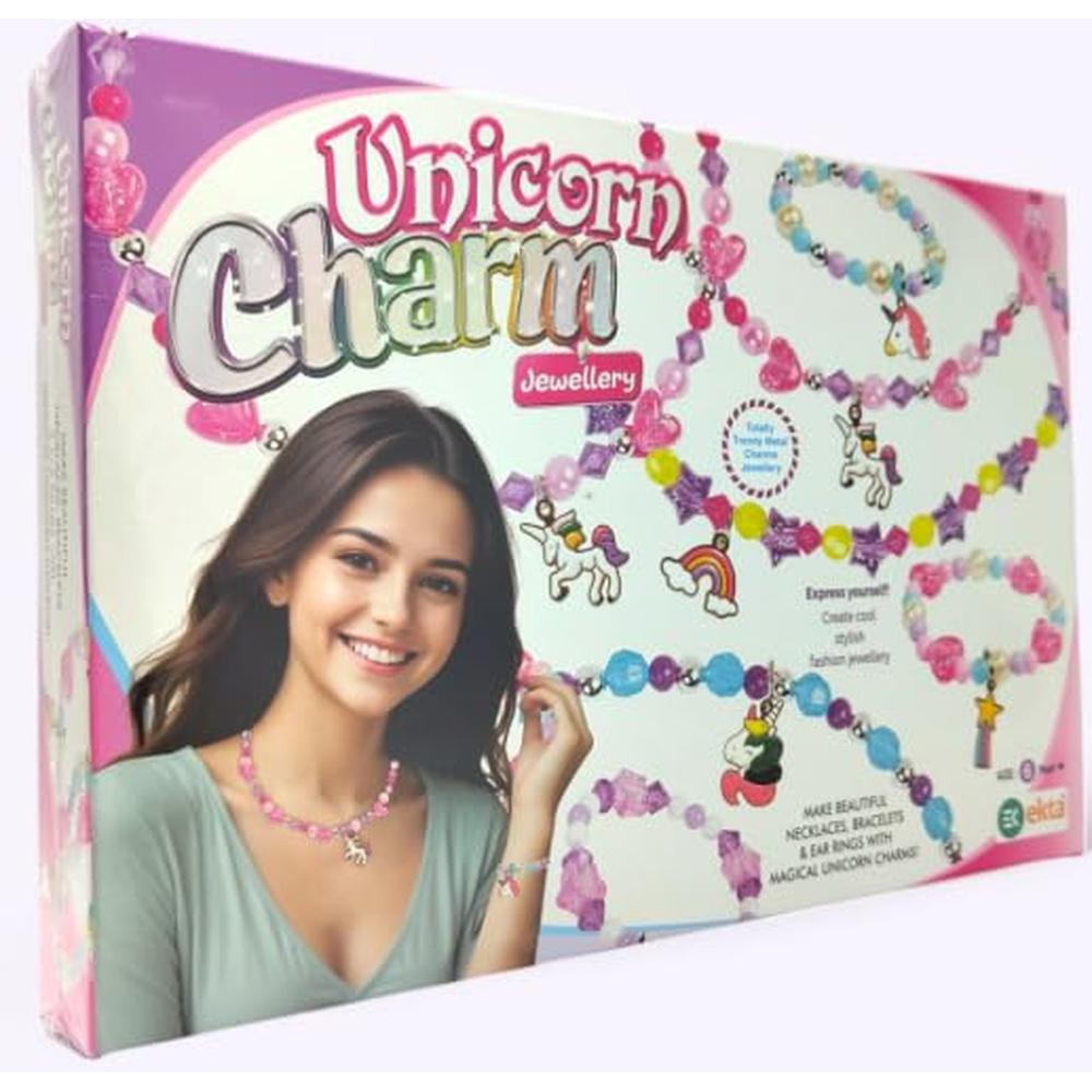 Ekta Unicorn Charm Jewellery Design DIY Kit - Trendy Metal Charms Jewellery