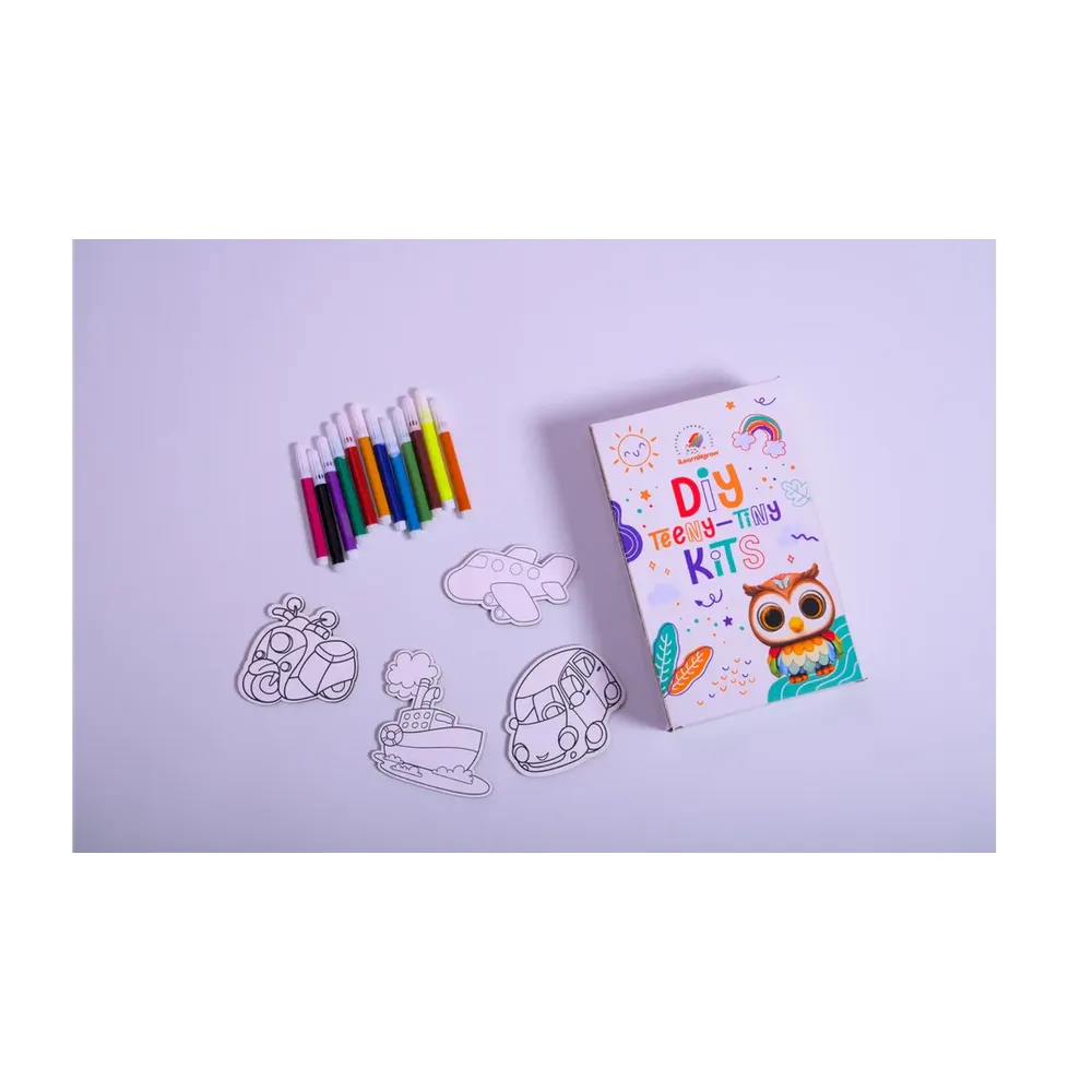 Ilearnngrow Teeny Tiny Transport Theme DIY Fridge Magnet Kit - Set of 4 Fridge Magnet