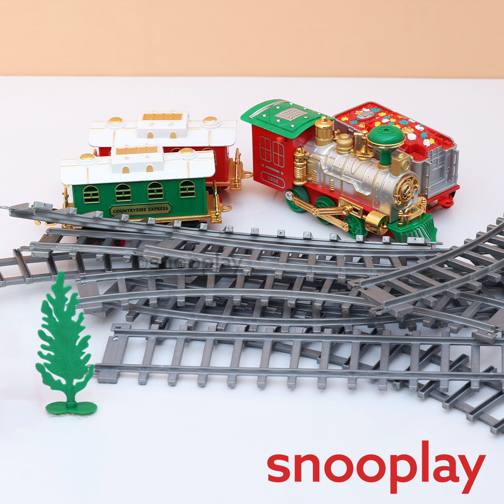 Real Smoke Simulation Train Track Set with Pushback Miniature & Accessories - 19 Pieces (3-8 Years)