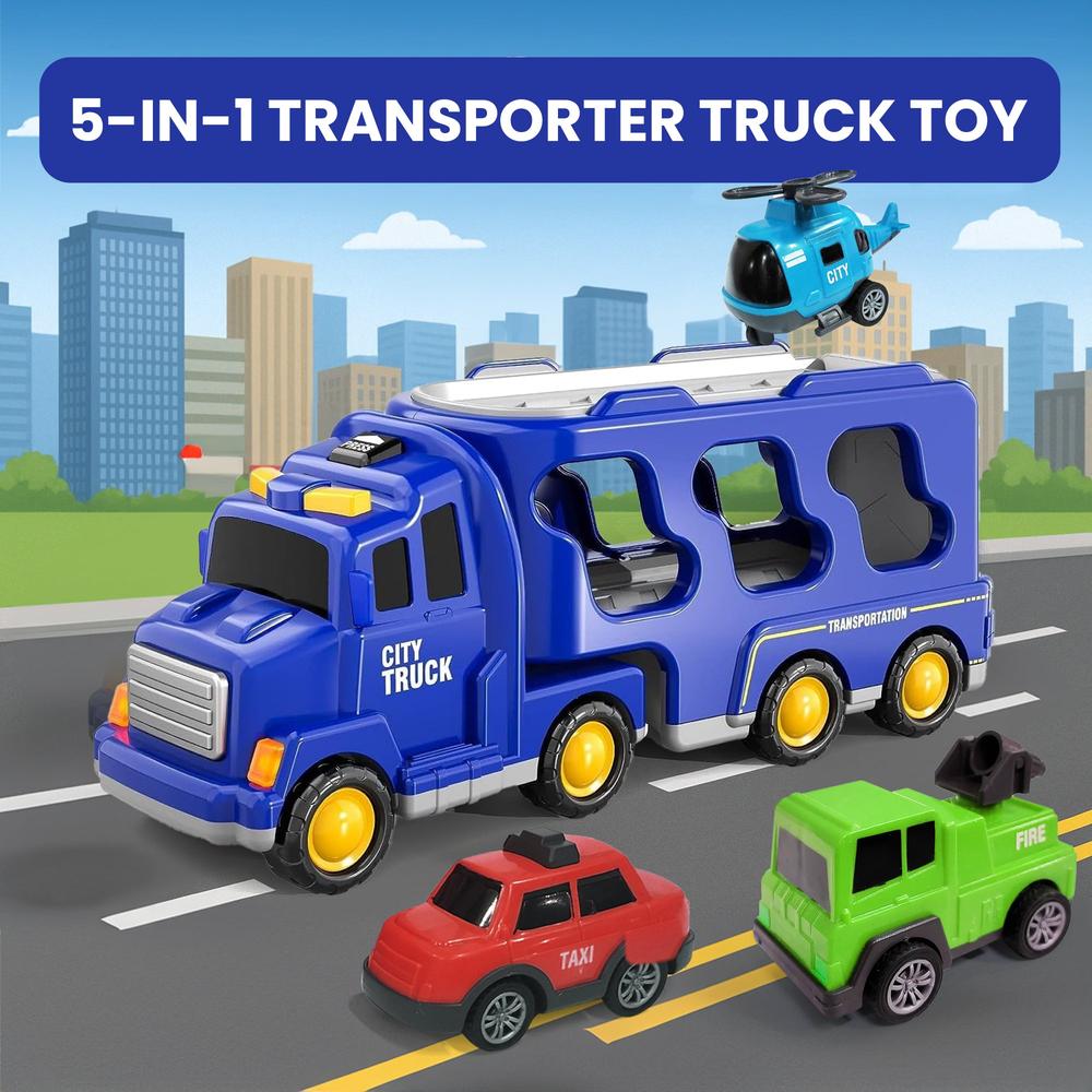 Kidology 5-in-1 Friction Powered Truck Toy Set