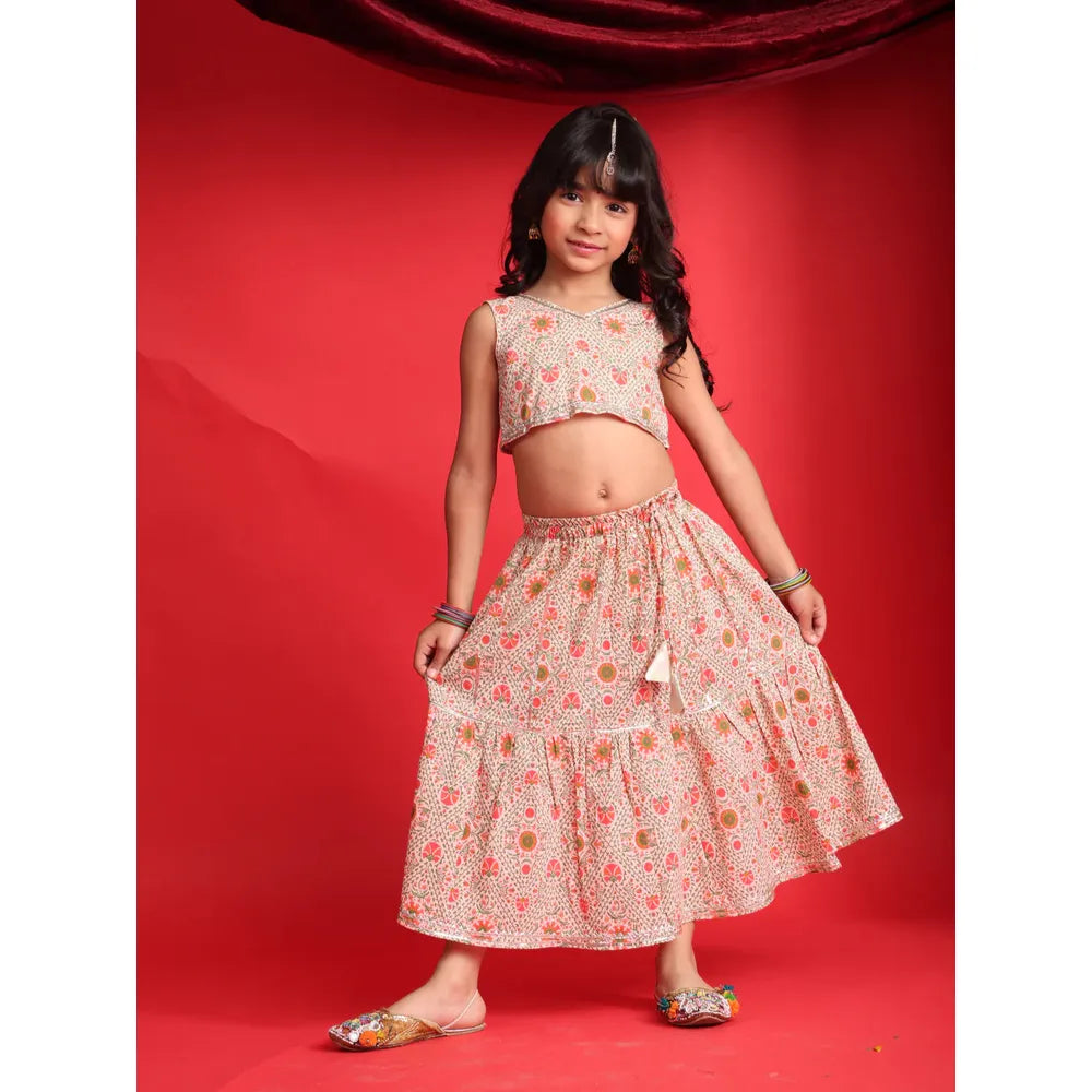 Saka Designs Girls Printed Cotton Lightweight Lehenga Choli