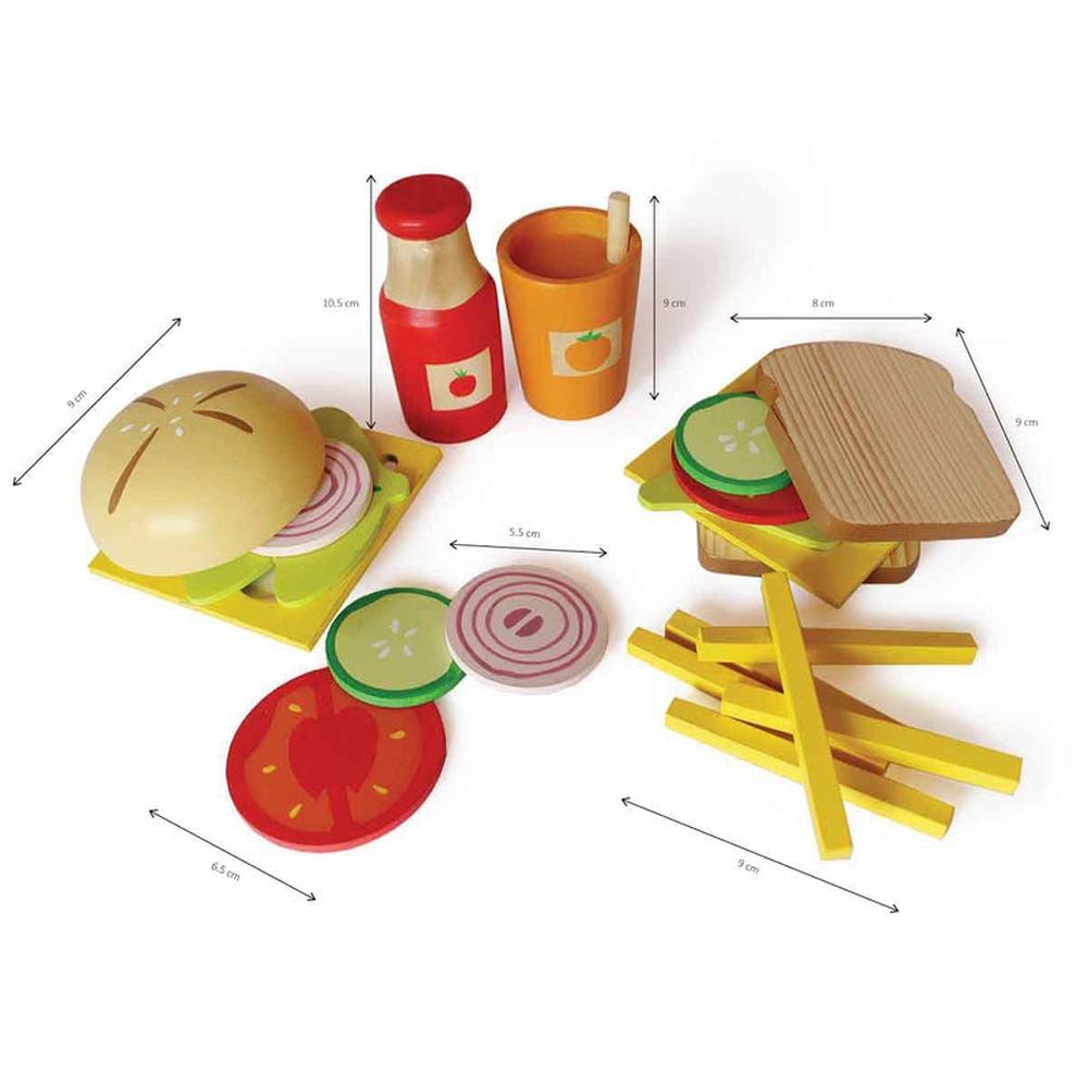 Shumee Wooden Sandwich & Burger Pretend Play Set (3-8 Years)