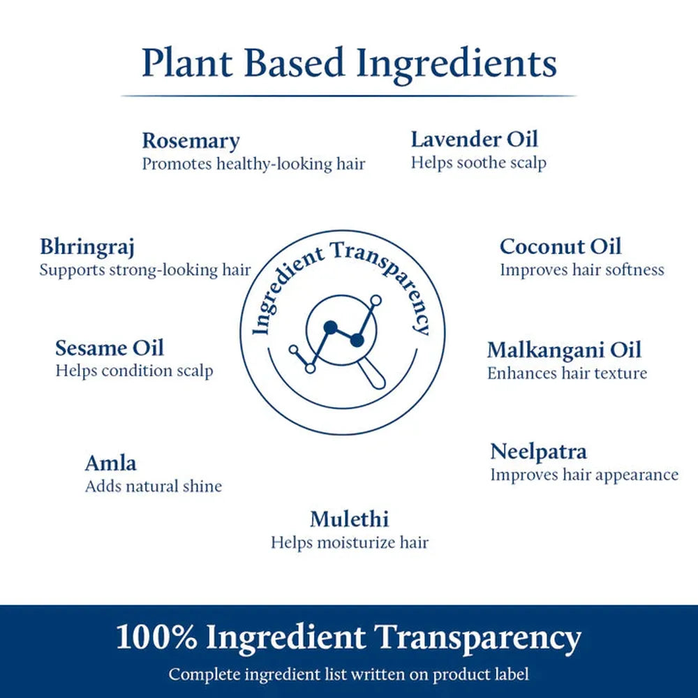 Blue Nectar Rosemary Oil for Hair Growth and Hair Fall Control (9 Herbs) - 100ml