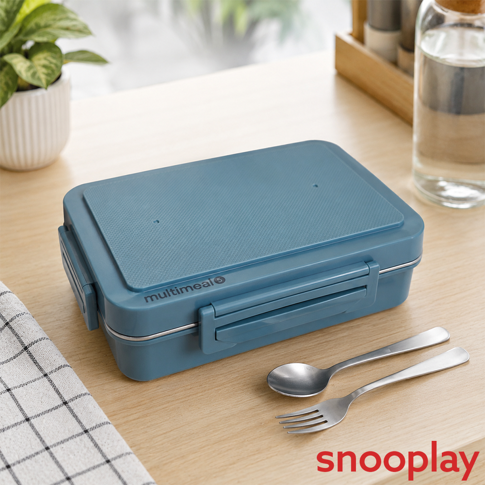 Jaypee Multi Meal 5 Compartments Insulated Lunch Box - 580ml | Grey