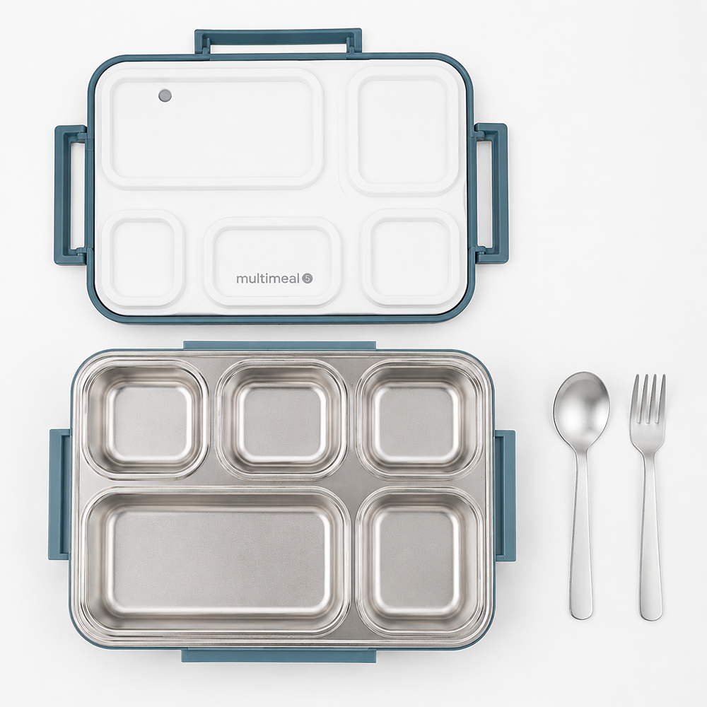 Jaypee Multi Meal 5 Compartments Insulated Lunch Box - 580ml | Grey